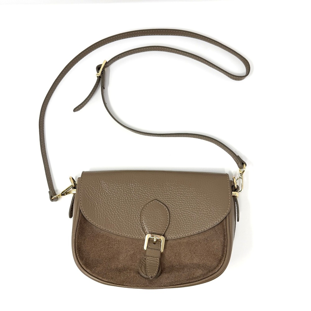 Vimoda‎ Paris Baguette Purse Suede Leather Beige Small